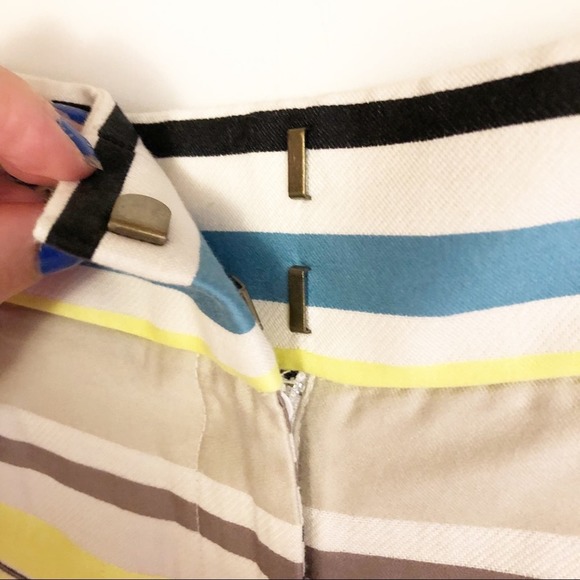 LOFT Riviera Striped Shorts Yellow Blue Size 2 - Picture 3 of 8